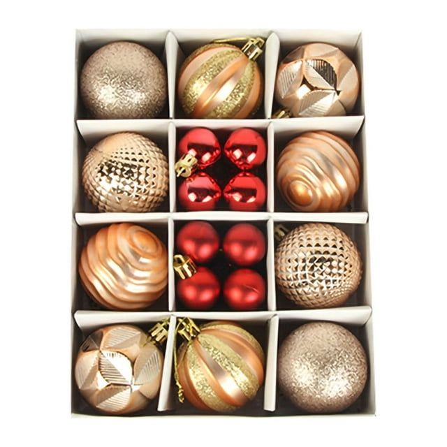 QIPOPIQ Set Box Gift Ball Christmas Tree Pendant 3cm6cm/26pcs Decorative Balls Winter Gift Clearance New Year