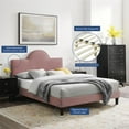 thumbnail image 3 of Modway Soleil Performance Velvet Twin Bed - Dusty Rose MOD-7033-DUS, 3 of 9