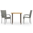 thumbnail image 4 of vidaXL Ensemble de Salle à Manger de Patio Table et Chaises Ensemble de Meubles en Rotin Poly, 4 of 5