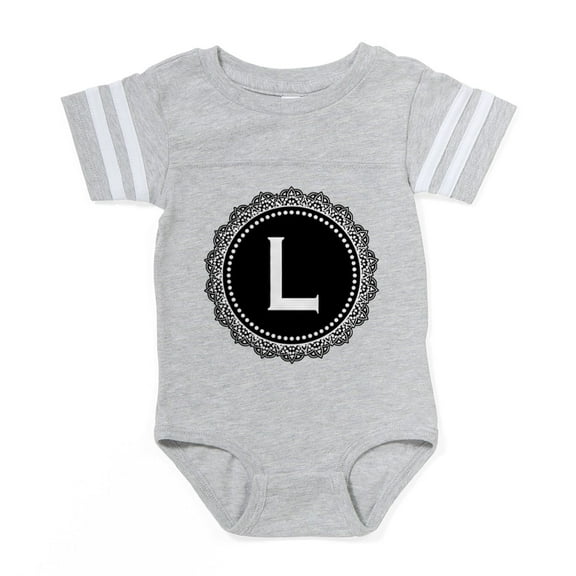 CafePress - Monogram Medallion L - Cute Infant Baby Football Bodysuit