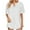 White, variant on Lovskoo Summer Tops for Women 2024 Short Sleeve Solid Color Comfortable Casual Button Tops V Neck Pullover Blouse T-Shirt White