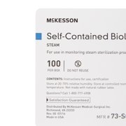 McKesson BI Vials, Self-Contained Steam Biological indicator Vials - For Steam Sterilization Process, 24 Hour Read Time, 100 Count, 1 Pack