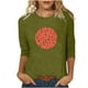 thumbnail image 1 of Blusas para Mujeres Casual 3/4 Manga Cuello Redondo Impreso Suelto, Mujer 3/4 Manga Tops Y Blusas para Diario, 1 of 4