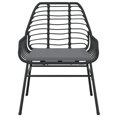 thumbnail image 3 of vidaXL Garden Chairs 2 pcs with Cushions Black Poly Rattan, 3 of 5