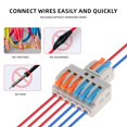 thumbnail image 4 of Conectores de cables DIANN, 10 piezas, palanca 2 entradas y 6 salidas, 28-12 AWG, 4 of 6