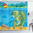 thumbnail image 1 of Ambesonne Fishing Theme Shower Curtain, Aquatic Landscape, 69"Wx84"L, Multicolor, 1 of 3