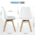 thumbnail image 5 of CONCETTA Set of 4 Dining Chairs with Padded Seats & Wooden Legs for Kitchen or Living Room, White, 5 of 6