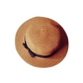 thumbnail image 1 of Minnieouse Sombrero de paja plano, sombrero de ala pequeña para el sol, gorra de playa de verano para mujeres y niñas, gorra con lazo, tocado Sombreros Caqui, 1 of 1