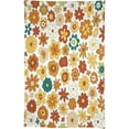 thumbnail image 5 of 70''S Retro Floral Tablecloth, Boho Abstract Yellow Orange Flowers Groovy Table Cover for Country Farmhouse Kitchen Dining Room Party Picnic Table Decor 60x84inch, 5 of 6