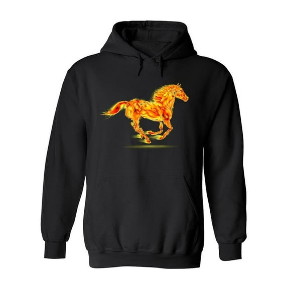 Running Fire Horse Hoodie Men -Image by Shutterstock, Male x-Large