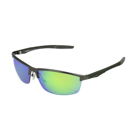 IRONMAN Men's Gunmetal Mirrored Blade Sunglasses PP04