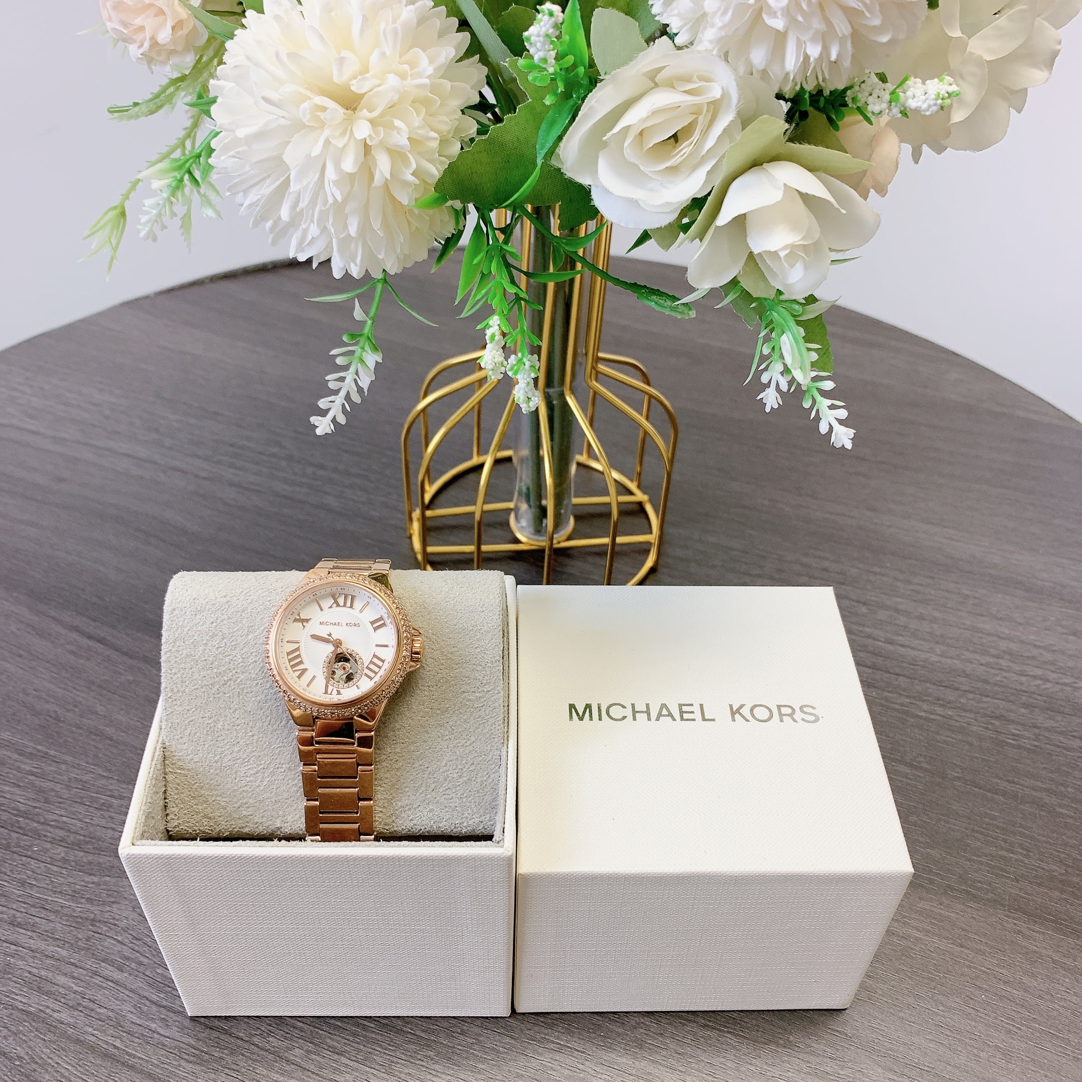 Michael Kors Women's MK6267 'Mini Bradshaw' Chronograph Gold-tone