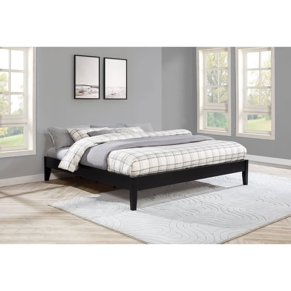 Bed Frame Black California King Universal Platform Bed