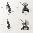 thumbnail image 4 of Mompush Wiz 2-in-1 Baby Stroller with Bassinet Mode, Reversible Seat and Large Canopy, Khaki, 22.3LB, Unisex, 4 of 10