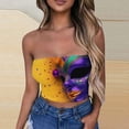 thumbnail image 1 of TIMIFIS Mardi Gras Femmes Hauts Courts Sans Bretelles Grande Taille Mode Carnaval Imprimé Sans Manches Tops de Fête, 1 of 4