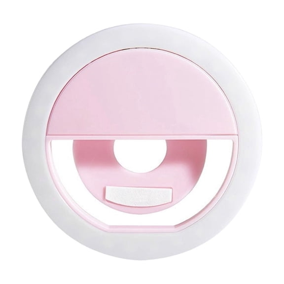 LED Clip On Fill Light for Mobile Phone Photography - USB Rechargeable, Compact, Portable Selfie Beauty Light for Vlogs, Video Calls & Social Media Content,White Pink