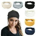 thumbnail image 2 of Wide Headbands For Women Non Slip Soft Elastic Hair Bands Yoga Running Sports Workout Gym Head Wraps , Knotted Cloth African Turbans Bandana, 2 of 5