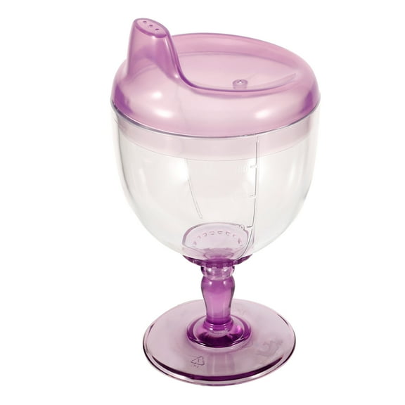 STOBOK Unbreakable Purple Goblet Sippy Cup Plastic Training Cup Suitable for Juice Milk Water