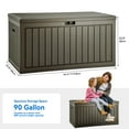 thumbnail image 5 of Dextrus Outdoor 90 Gallon Lockable Deck Box, Light Brown, 5 of 5