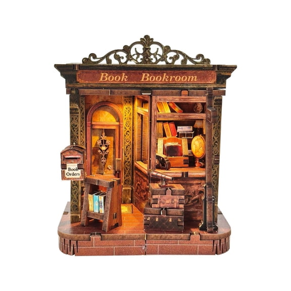 3d wooden puzzle for adults Paper Cottage book nook with lights model kit dollhouse DIY miniature house Birthday and Christmas gifts