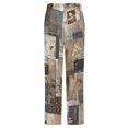 thumbnail image 6 of Abstract Beige Leaf Pattern Winter Female Pants Flannel High Waist Women Pants Lady Warm Straight Leg Plush Trousers, 6 of 7