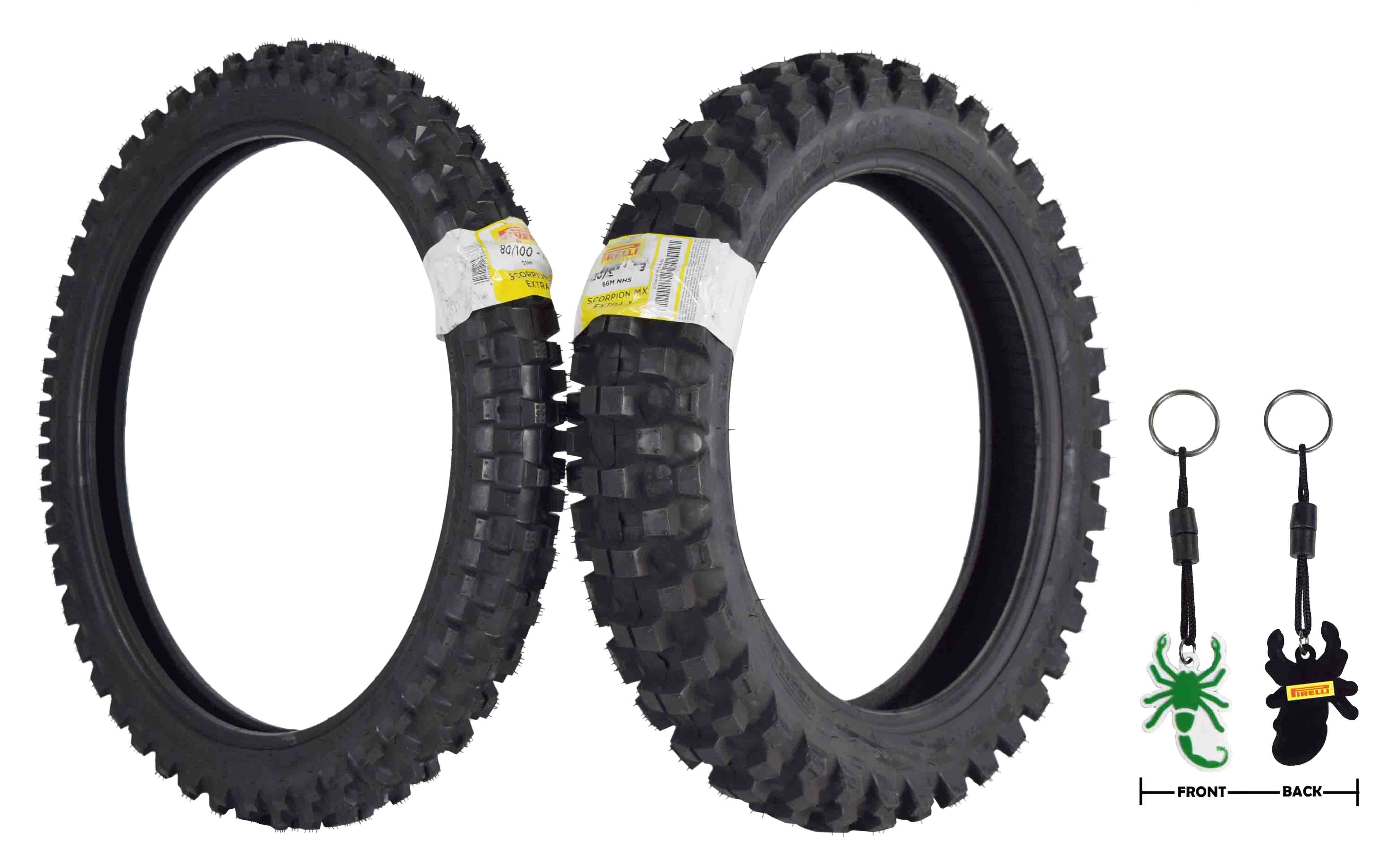 Pirelli Scorpion MX32 Extra X 80/10021 Front 120/10018 Rear Tires Set w Tubes