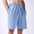 thumbnail image 2 of Pantalones cortos informales con cordón en la cintura para hombre: poliéster, estampado texturizado para el verano., 2 of 4