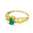 thumbnail image 3 of 10k Yellow Gold Oval Emerald And Diamond Curve Ring, 3 of 6