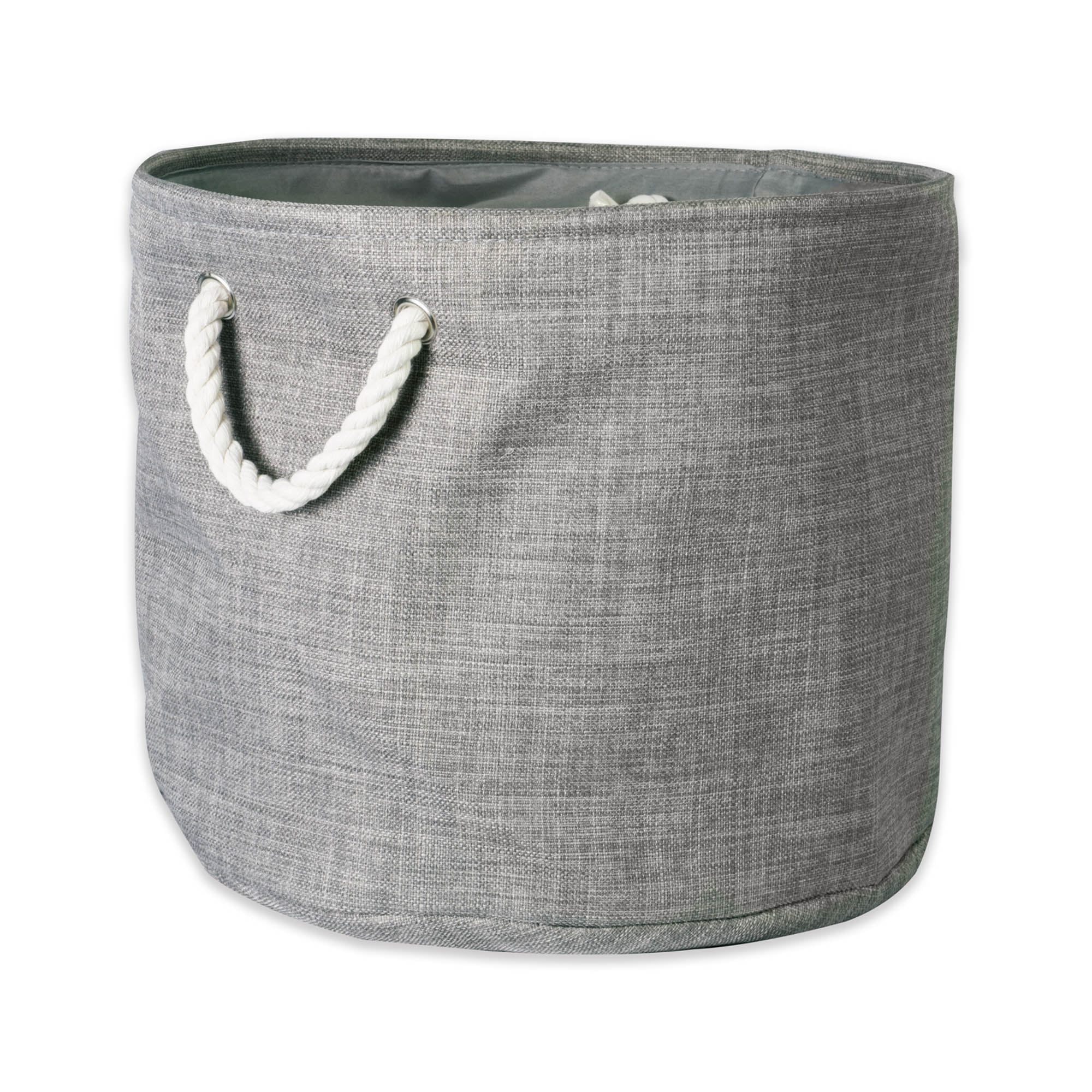 12' Gray Round Polyester Storage Bin with Variegated Design