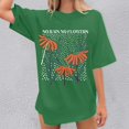 thumbnail image 3 of Graphic Tees for Women T-Shirts Oversized Graphic Print Shirts for Women – Casual Tops Tee with Artwork Green 3XL, 3 of 5