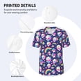 thumbnail image 3 of Zufioo Skull mushroom rainbow space Print Men's Baseball Short Sleeve, Moisture Wicking Button-Down Hip Hop Tee-3X-Large, 3 of 7