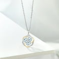 thumbnail image 4 of Gem Stone King 925 Silver and 10K Yellow Gold Sky Blue Aquamarine and White Moissanite Pendant Necklace for Women | 1.54 Cttw | Gemstone March Birthstone | Oval 6X4MM | With 18 inch Chain, 4 of 4