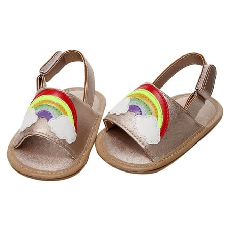 

cngelg Boys Girls Open Toe Rainbow Shoes First Walkers Shoes Summer Toddler Flat Sandals Toddler Indoor Shoes Ballerina Pin Water Shoes Toddler Girl