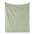 thumbnail image 1 of Damask Soft Flannel Fleece Throw Blanket, Motifs from Oriental Cultures Pink Flowers on Off White Background, Cozy Plush for Indoor and Outdoor Use, 60" x 80", Dark Green Turquoise, by Ambesonne, 1 of 6