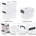 thumbnail image 2 of 20 Liters Clear Storage Boxes with Lids and Handles, Plastic Containers Totes Set of 4, 2 of 7