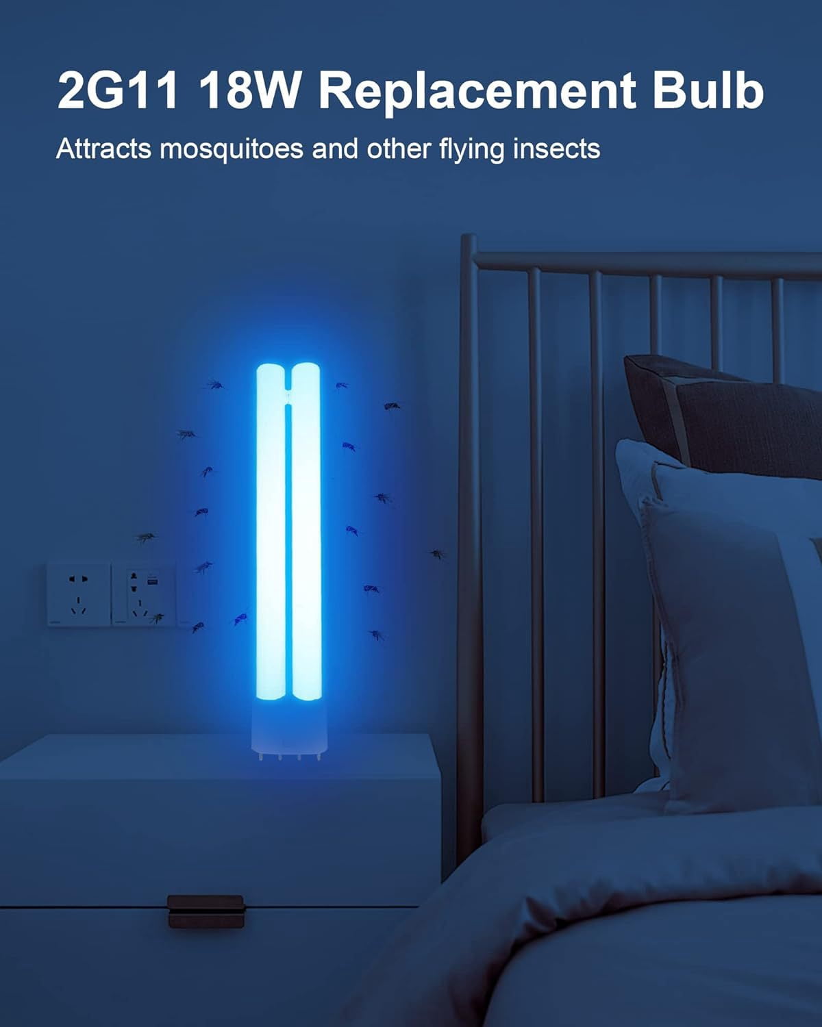 New type mosquito killer outdoor waterproof mosquito zapper electric mosquito trap outdoor garden high-power insect killer,18W,18W bulb