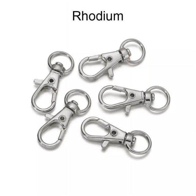 Lote de 10 unidades de ganchos de cierre de langosta giratoria, llavero dividido, Conector de anillo para bolso, cinturón, cadenas de perro, accesorios de fabricación de joyería DIY