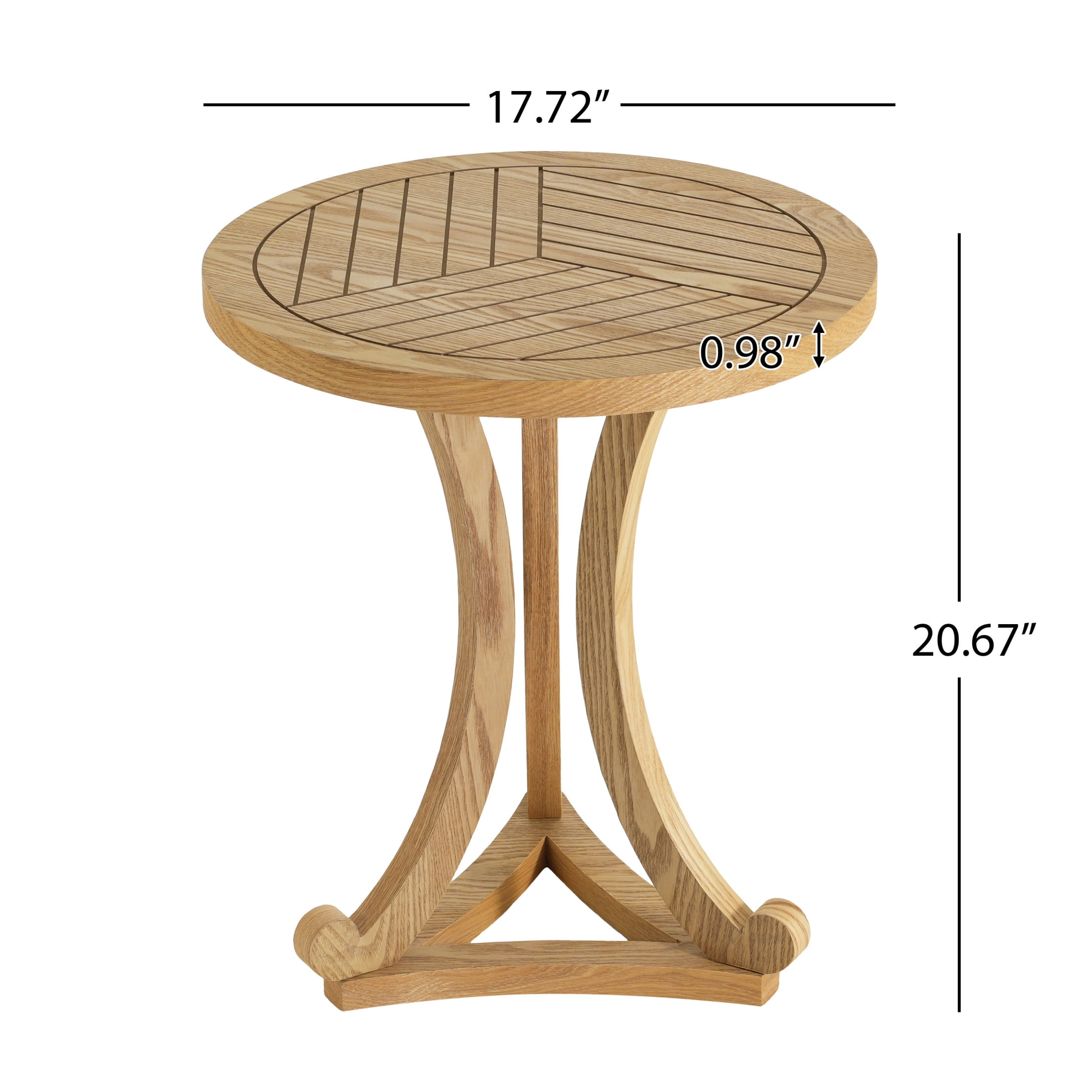 Christopher Knight Home 17.7" Round Wood Accent Table, End Table with Curved Tripod Base, Natural