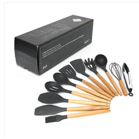 

Livesture kitchen utensils silicone cooking spoon shovel cookware setkitchen utensils silicone cooking spoon shovel cookware set Black
