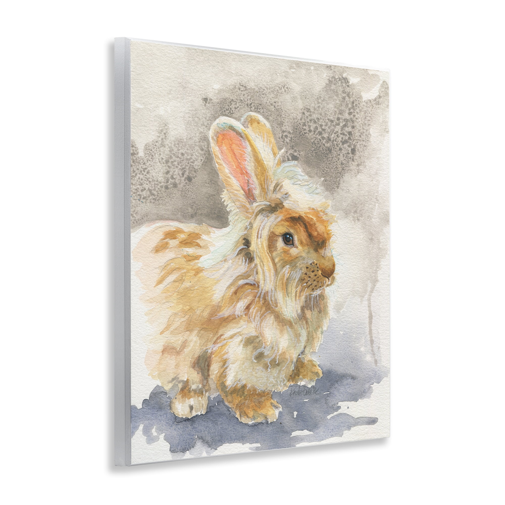 Stupell Industries Angora Bunny Watercolor Animals Painting Unframed Art Print Wall Art, 11 x 14