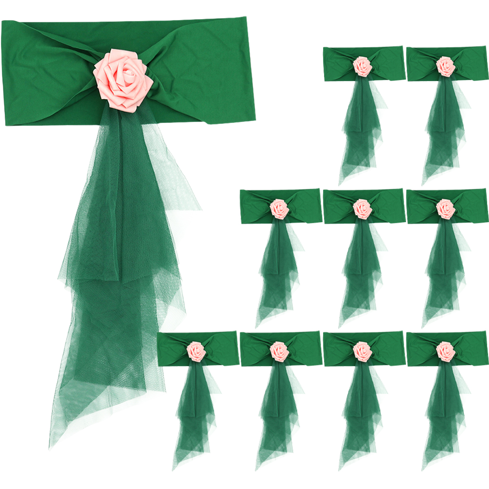 HOMEMAXS 10Pcs Organza Bowtie Decor Chair Bows Sashes Bowtie Chair Back