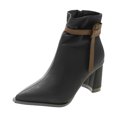 thumbnail image 1 of NECHOLOGY Botas Mujer Zapatos Botines de mujer Moda mujer Color sólido mantener caliente invierno suela gruesa tacones cuadrados cremallera botines cortos zapatos de punta estrecha (Black, 6.5), 1 of 6