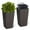 Brown, variant on M optimized 23" Tall Planters Set of 2, Outdoor&Indoor Rattan Planter Pots, High Front Porch Planter Pots with Drainage Holes&Water Level Monitor&Inner Bucket, Automatic Watering