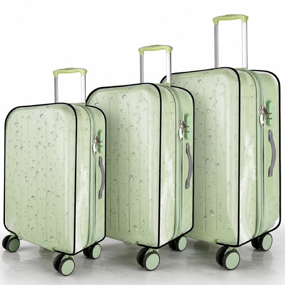 Clear PVC Luggage Covers 3 Pieces for 20 24 28 Inch Suitcase Waterproof Dustproof Anti-Scratch