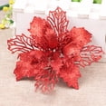 thumbnail image 5 of D-GROEE 6PCS Christmas Artificial Glitter Flower Christmas Tree Ornaments with Stem Xmas Poinsettia Flowers Decoration for Holiday Wedding Party Wreaths Garland, 5 of 8