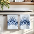 thumbnail image 7 of Blue Blooms Floral Kitchen Towels Set of 2, Spring Flowers Botanical Blue Ombre Absorbent Dish Towels for Kitchen, Microfiber Hand Towel, Quick Drying Tea Towel for Cleaning Decorative Dishcloths, 7 of 7