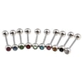 thumbnail image 1 of KLKCMS 10 Pcs 14G Barre d'Oreille en Acier Inoxydable avec Strass, 1 of 6