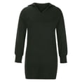 thumbnail image 4 of Sweater Dress for Women Long Lantern Sleeve V Neck Lapel Casual Loose Mini Dress Soft Winter Knitted Pullover Dresses, 4 of 7