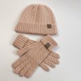 thumbnail image 4 of Bmisegm Winter Scarf Hat and Gloves Set for Cozy Everyday Wear with Soft Thermal Knit Comfort Pink_04 One Size, 4 of 4
