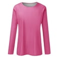 thumbnail image 4 of FNFYFH Womens Raglan Shirts 3/4 Sleeve Baseball Tee Tunic Crewneck Solid Shirt Summer Trendy Three-Fourths Length Sleeve Cute Tops Causal Loose Fit Breathable Top for Women 2025 Prime Day Clearance, 4 of 5
